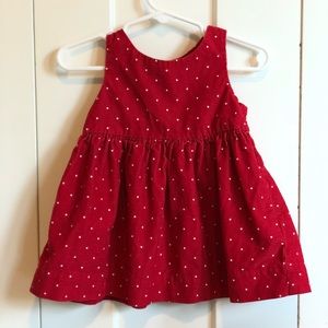 GAP Red Corduroy Dress 6-12mo